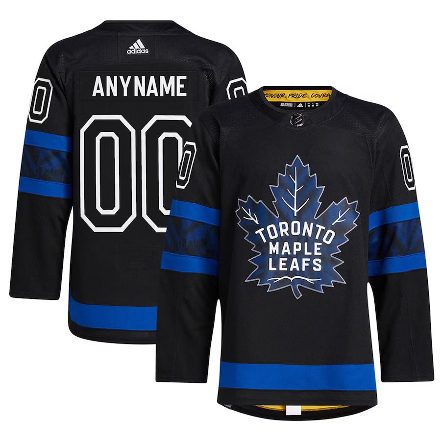Men Toronto Maple Leafs adidas Black Authentic Alternate Custom NHL Jersey